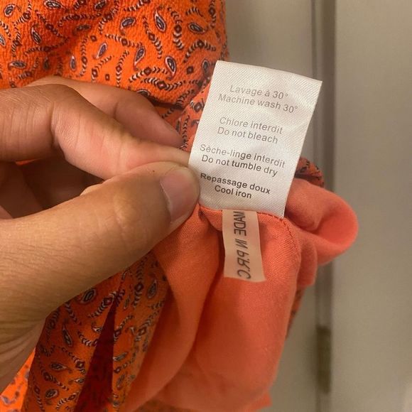 Grace and Mila Paris Orange Floral Shift Summer Dress Size Medium - Picture 6 of 8